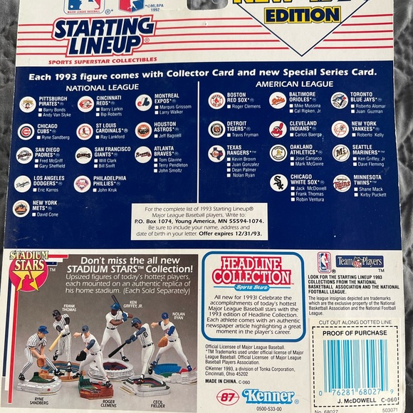 NWOT 1993 collectible baseball figure - Picture 2 of 4